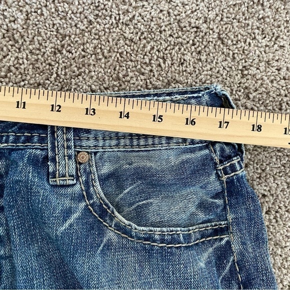 ROCK & Roll Cowboy Pistol Straight Leg Jeans 36x32 (Meas. 34W)Thick Stitching - Picture 7 of 8